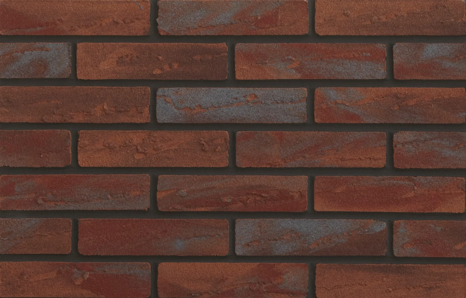 Elastolith E.6012 mineral brick slips with textured red-brown surfaces and dark joints